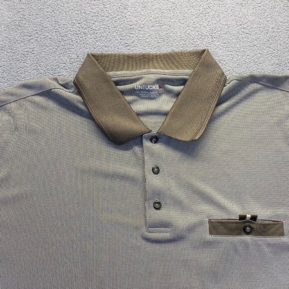 UNTUCKit Polo Shirt Mens Size XXXLarge Short Sleeve Gray Pocket Golf Tennis - Picture 6 of 12